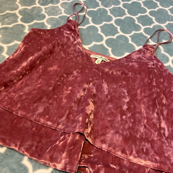 NEW Express mauve velvet top - Picture 2 of 4